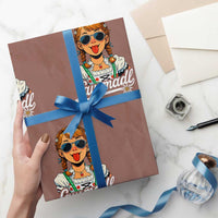 Funny Lausmadl Oktoberfest Wrapping Paper Roll Bavarian Girl with Braids Sunnies and Sass - Wonder Print Shop