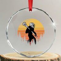 Funny Lax Bigfoot Crystal Glass Ornament Retro Vintage Sasquatch Lacrosse - Wonder Print Shop