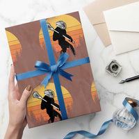 Funny Lax Bigfoot Wrapping Paper Roll Retro Vintage Sasquatch Lacrosse - Wonder Print Shop