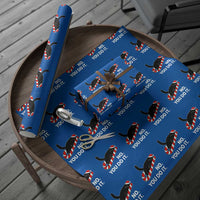 Funny Lazy Cat Christmas Wrapping Paper Roll No You Do It - Wonder Print Shop