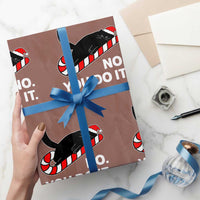 Funny Lazy Cat Christmas Wrapping Paper Roll No You Do It - Wonder Print Shop