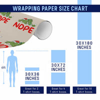 Funny Lazy Cat Christmas Wrapping Paper Roll Nope Not Today - Wonder Print Shop
