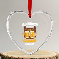 Funny Lederhosen Oktoberfest Beer Drinking Heart Crystal Glass Ornament Lederhosn Vergessen Durscht Mitbracht - Wonder Print Shop