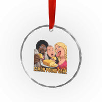 Funny Lemon Pound Cake Meme Crystal Glass Ornament Retro Edgy Music Humor Gift for Party Lovers