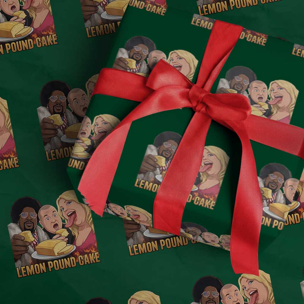 Funny Lemon Pound Cake Meme Wrapping Paper Roll Retro Edgy Music Humor Gift for Party Lovers
