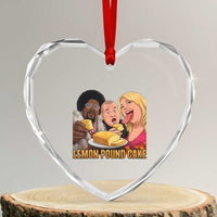 Funny Lemon Pound Cake Meme Heart Crystal Glass Ornament Retro Edgy Music Humor Gift for Party Lovers