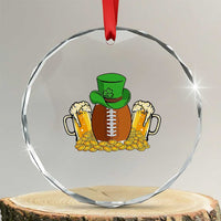 Funny Leprechaun Hat American Football Crystal Glass Ornament