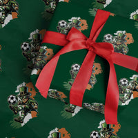 Funny Leprechaun Playing Soccer Wrapping Paper Roll St Patricks Day