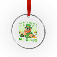 Funny Leprechaun Says Six Seven Crystal Glass Ornament St Patricks Day