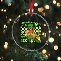 Funny Leprechaun Says Six Seven Crystal Glass Ornament St Patricks Day
