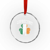 Funny Leprecunt St Patricks Day Crystal Glass Ornament Vintage Irish Shamrock Adult Humor