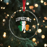 Funny Leprecunt St Patricks Day Crystal Glass Ornament Vintage Irish Shamrock Adult Humor
