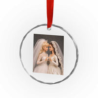 Funny Lesbian Doll Wedding Engagement Crystal Glass Ornament LGBTQ Pride Gift