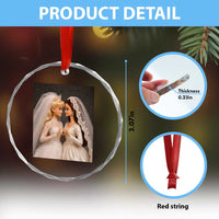 Funny Lesbian Doll Wedding Engagement Crystal Glass Ornament LGBTQ Pride Gift