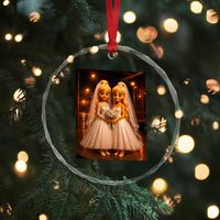 Funny Lesbian Pride Tung Tung Sahur Engagement Gift Crystal Glass Ornament