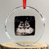 Funny Lesbian Raccoon Engagement Crystal Glass Ornament LGBTQ Pride Gift