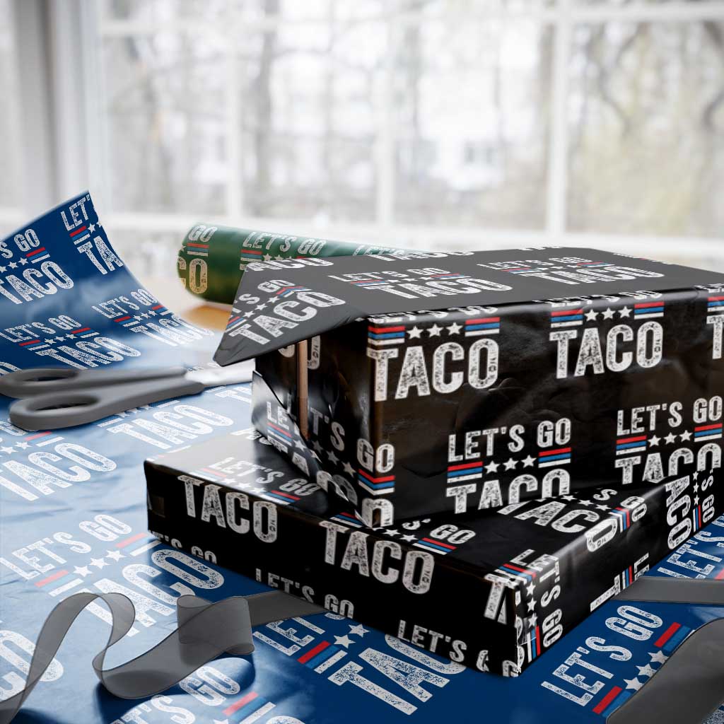 Funny Let's Go Taco Always Chickens Out Wrapping Paper Roll Vintage Star Stripes - Wonder Print Shop