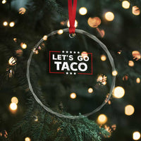 Funny Let's Go Taco Crystal Glass Ornament Vintage Star Stripes - Wonder Print Shop