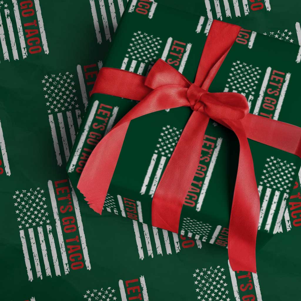 Funny Let's Go Taco Wrapping Paper Roll Stars and Stripes Political Satire - Wonder Print Shop