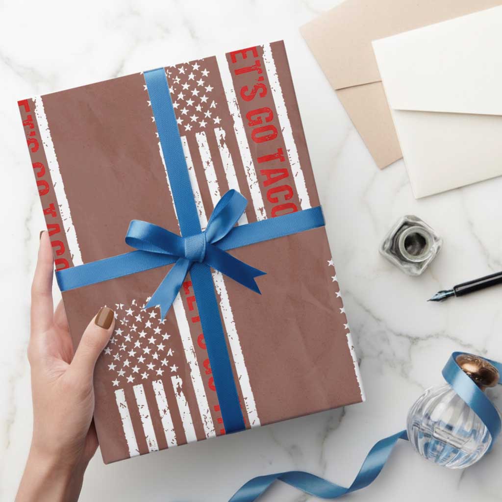Funny Let's Go Taco Wrapping Paper Roll Stars and Stripes Political Satire - Wonder Print Shop