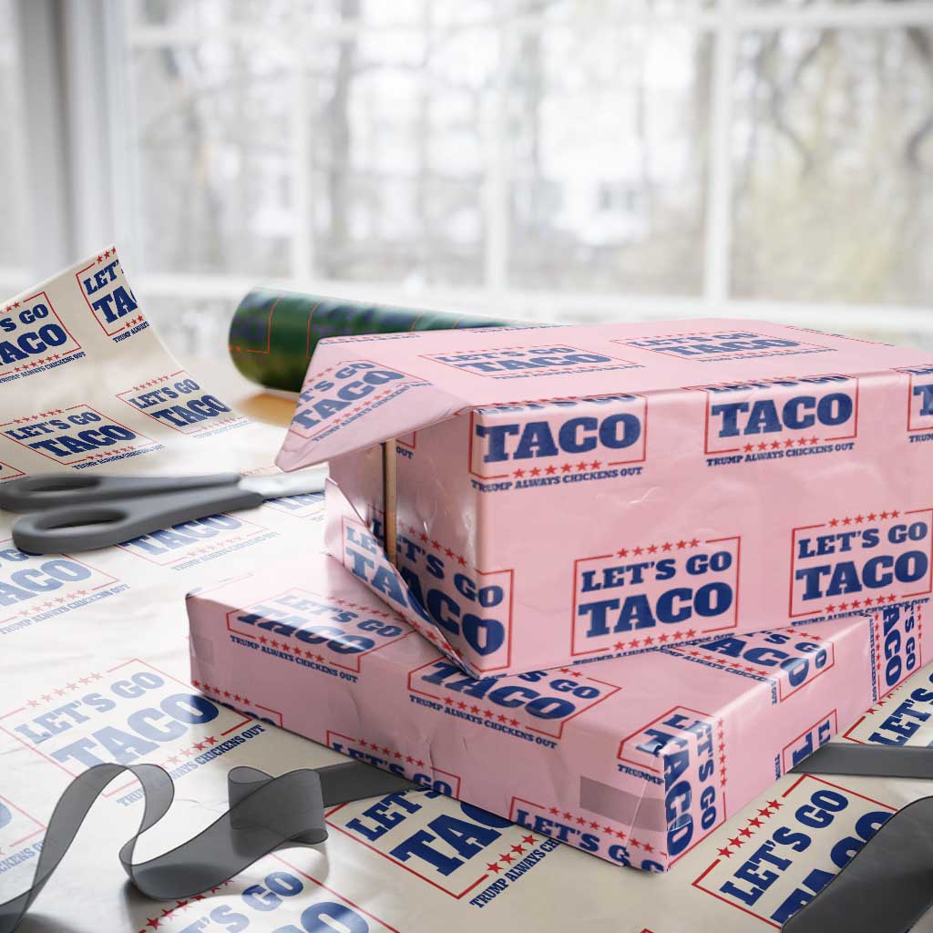 Funny Let's Go Taco Wrapping Paper Roll Tacos for President Humor - Wonder Print Shop