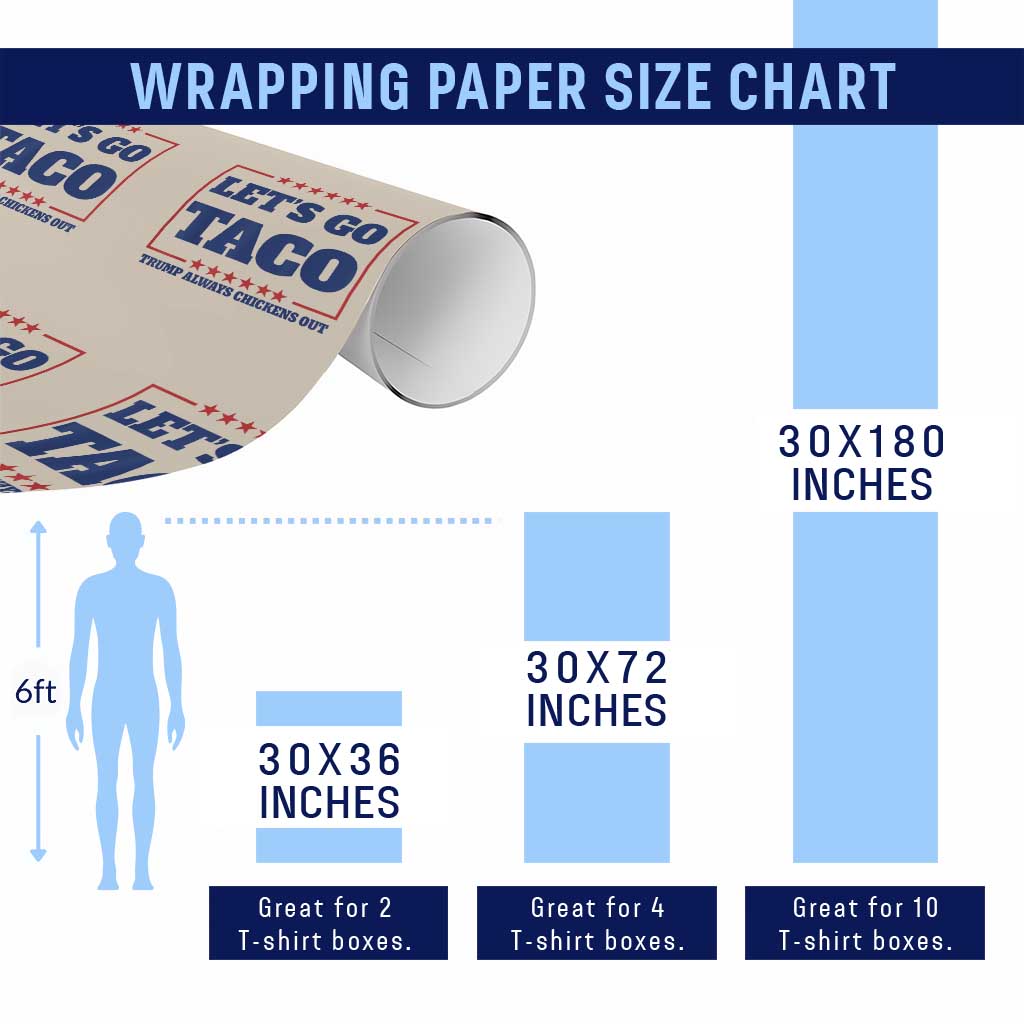 Funny Let's Go Taco Wrapping Paper Roll Tacos for President Humor - Wonder Print Shop