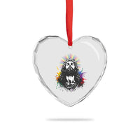 Funny LGBT Gay Pride Jesus Rainbow Flag Christian Heart Crystal Glass Ornament - Wonder Print Shop
