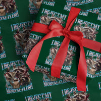 Funny LGBT Trans Pride Wrapping Paper Roll I Reject My Mortal Flesh Transgender Racoon Bootleg - Wonder Print Shop