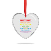 Funny LGBT Xmas Heart Crystal Glass Ornament Don't We Now Our Gay Apparel Rainbow Unicorn - Wonder Print Shop