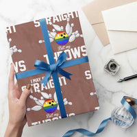 Funny LGBTQ Bowling Wrapping Paper Roll I May Not Be Straight But My Throws Are
