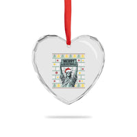 Funny Liberty Statue Ugly Sweater Gift Heart Crystal Glass Ornament Merry Resistmas - Wonder Print Shop