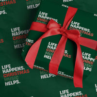 Funny Life Happens Christmas Music Helps Wrapping Paper Roll Xmas Songs Holiday Season - Wonder Print Shop