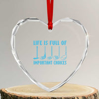 Funny Life is Full of Important Choices Golf Lovers Heart Crystal Glass Ornament Golfing Clubs - Wonder Print Shop