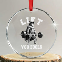 Funny Lift You Fools Crystal Glass Ornament Swole Wizard Weightlifting Bodybuilding Gym - Wonder Print Shop