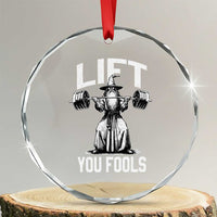 Funny Lift You Fools Crystal Glass Ornament Swole Wizard Weightlifting Bodybuilding Gym Fitness - Wonder Print Shop