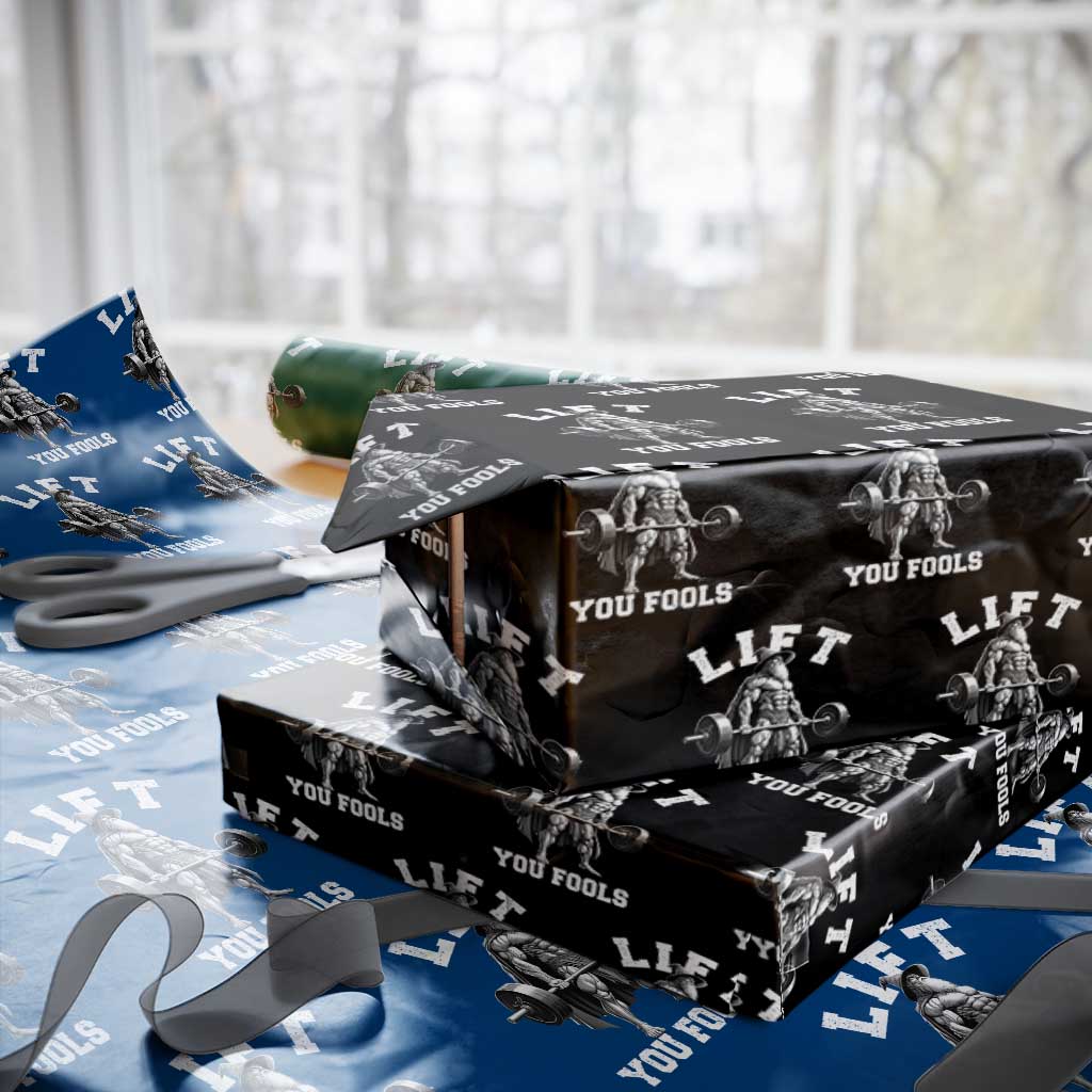 Funny Lift You Fools Wrapping Paper Roll Swole Wizard Weightlifting Bodybuilding Gym - Wonder Print Shop