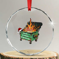 Funny Lil Dumpster Fire 2025 Crystal Glass Ornament The Year We Couldnt Afford Anything TS11