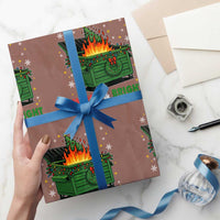 Funny Lil Dumpster Fire Christmas Wrapping Paper Roll Merry And Bright Xmas Tree - Wonder Print Shop