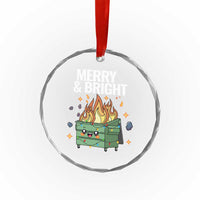 Funny Lil Fire Dumpster Christmas Crystal Glass Ornament Merry And Bright Xmas Led Lights - Wonder Print Shop