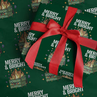 Funny Lil Fire Dumpster Christmas Wrapping Paper Roll Merry And Bright Xmas Led Lights - Wonder Print Shop