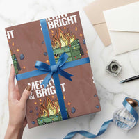 Funny Lil Fire Dumpster Christmas Wrapping Paper Roll Merry And Bright Xmas Led Lights - Wonder Print Shop