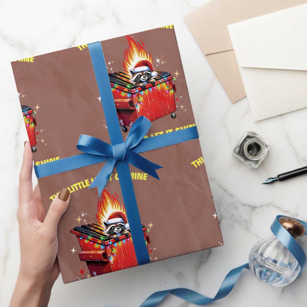 Funny Lil Fire Dumpster Racoon Wrapping Paper Roll This Little Light Of Mine I'm Gonna Let It Shine - Wonder Print Shop