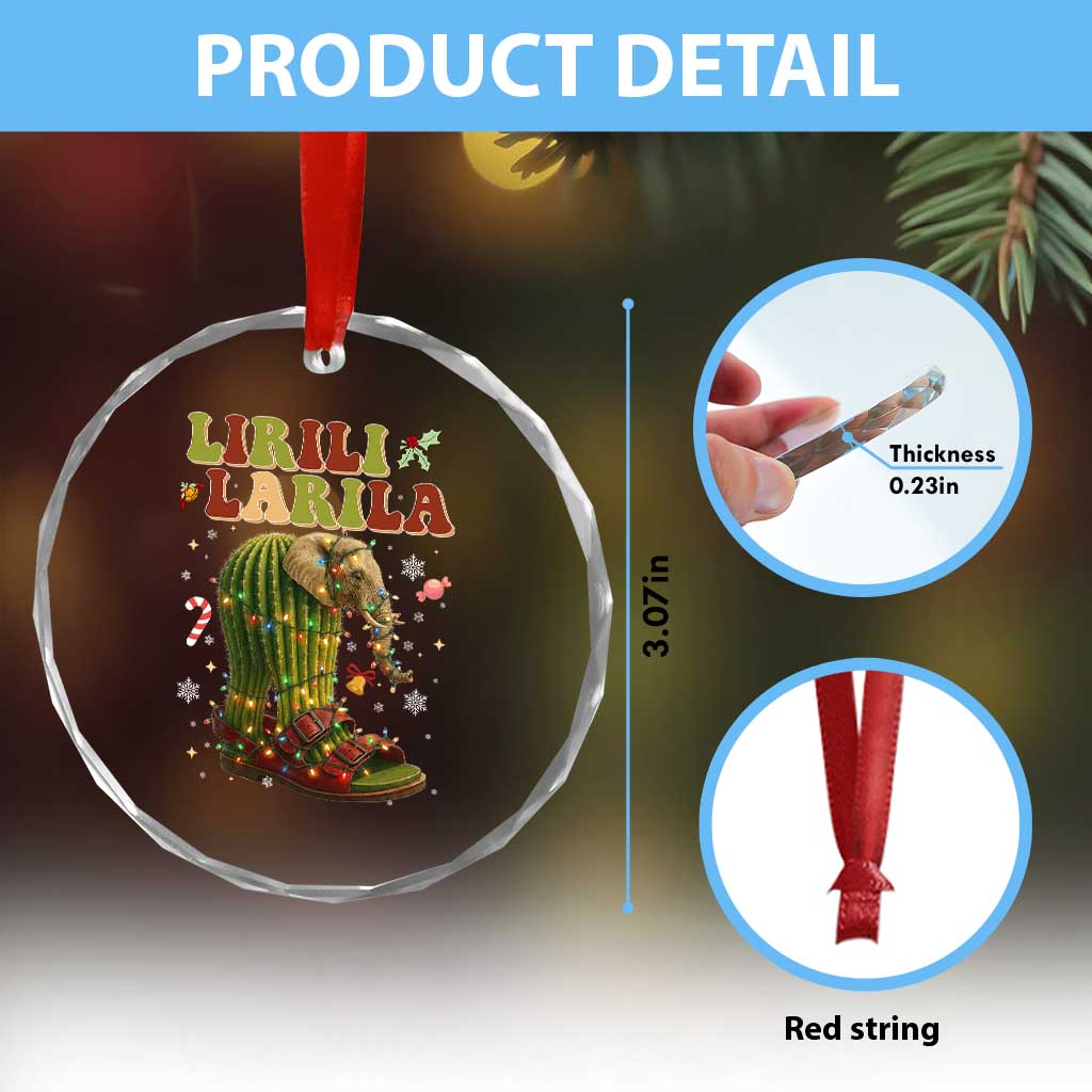 Funny Lirili Larila Italian Brainrot Meme Crystal Glass Ornament Christmas Gift - Wonder Print Shop