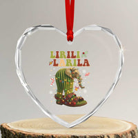 Funny Lirili Larila Italian Brainrot Meme Heart Crystal Glass Ornament Christmas Gift - Wonder Print Shop