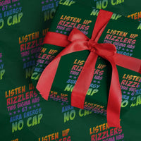 Funny Listen Up Rizzlers This Sigma Has 67 Aura Energy No Cap Wrapping Paper Roll - Wonder Print Shop