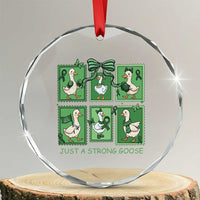 Funny Liver Cancer Warrior Support Gift Crystal Glass Ornament Just A Strong Goose