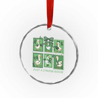 Funny Liver Cancer Warrior Support Gift Crystal Glass Ornament Just A Strong Goose