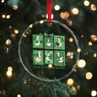 Funny Liver Cancer Warrior Support Gift Crystal Glass Ornament Just A Strong Goose