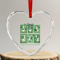 Funny Liver Cancer Warrior Support Gift Heart Crystal Glass Ornament Just A Strong Goose