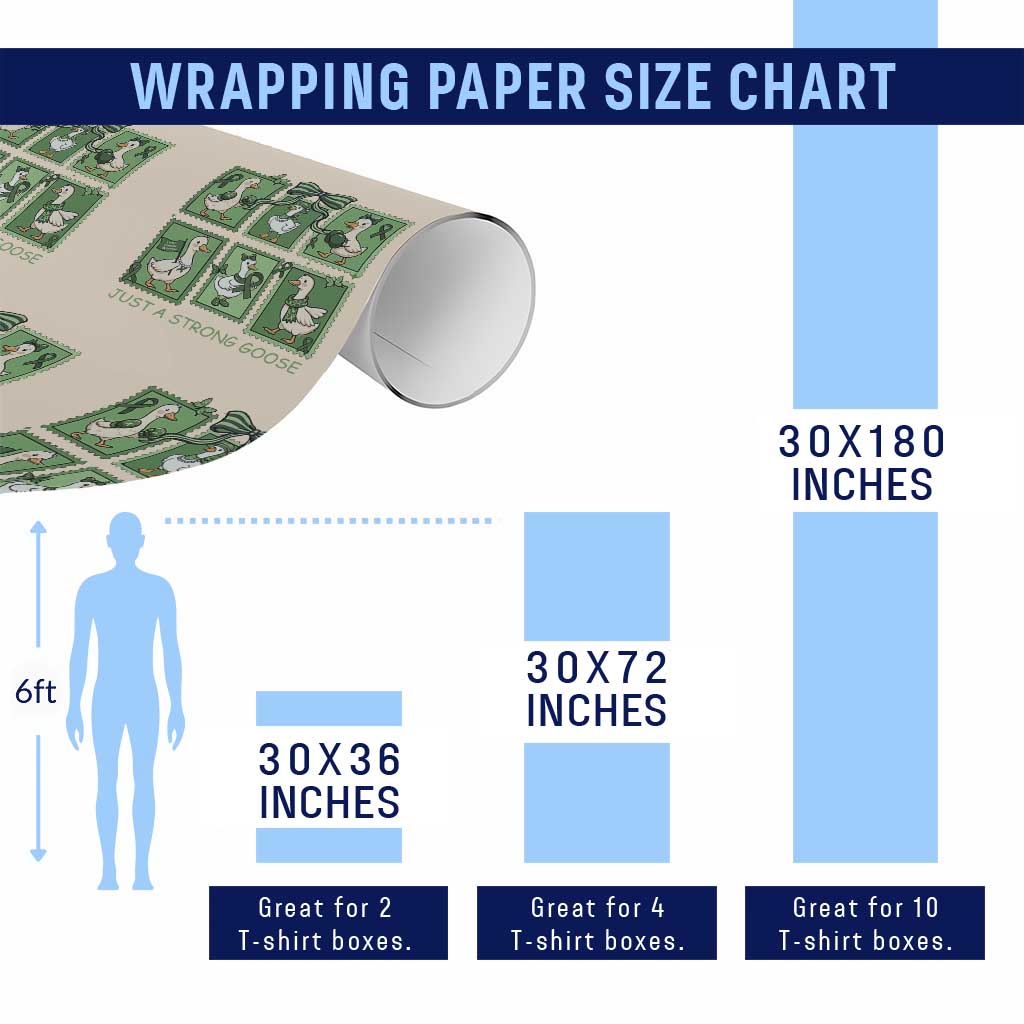 Funny Liver Cancer Warrior Support Gift Wrapping Paper Roll Just A Strong Goose